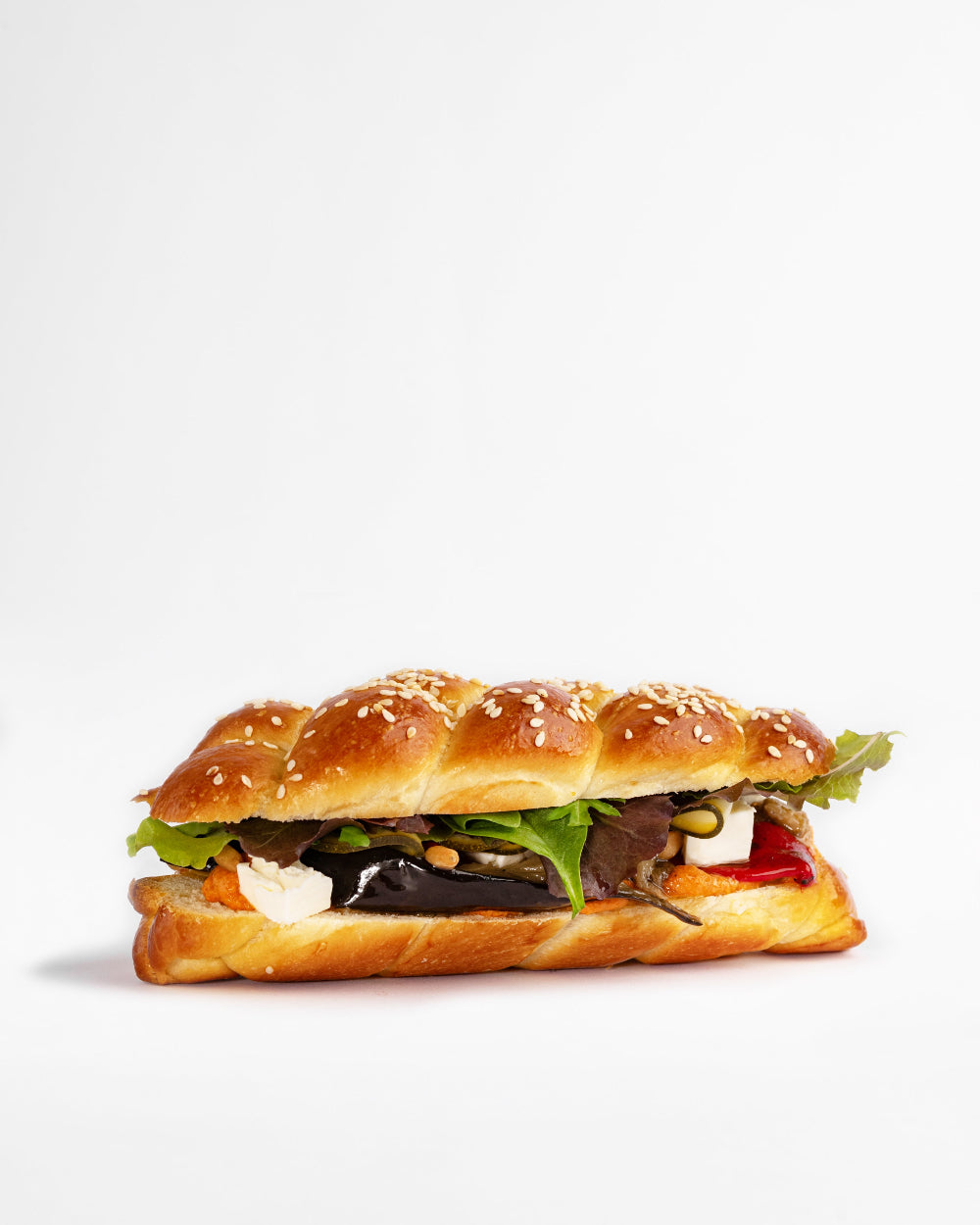 Hokkaido duonos užkandis su keptais baklažanais